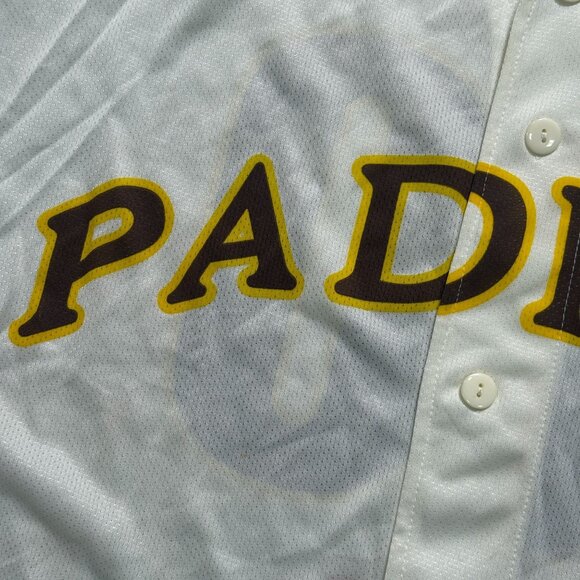 San Diego Padres 40th Anniversary 2009 Pet Co Sga Button Down Cream Jersey XL - Picture 10 of 14